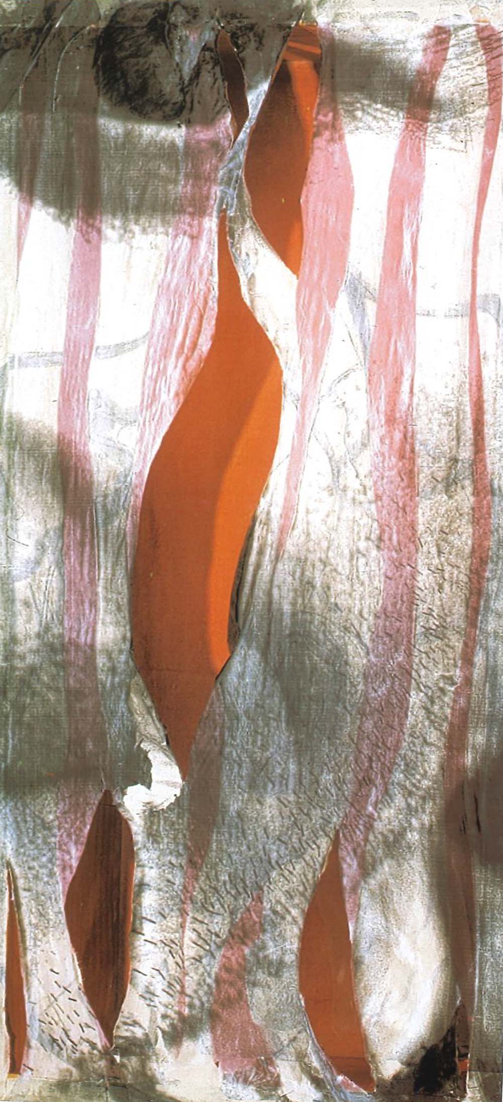 Fijación, 2001 T.mixta sobre tela 110 x 50 x 10 cm